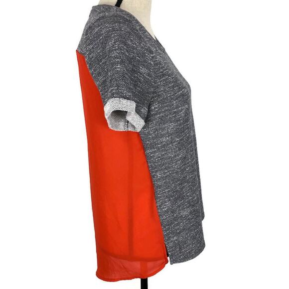 Market & Spruce Xander Sweatshirt Short Sleeve Woven Back Stitch Fix Sz Small - Picture 4 of 10